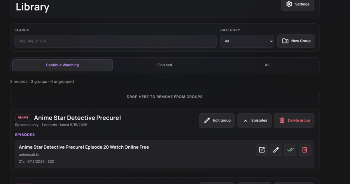 MovieTrack watch progress tracker preview